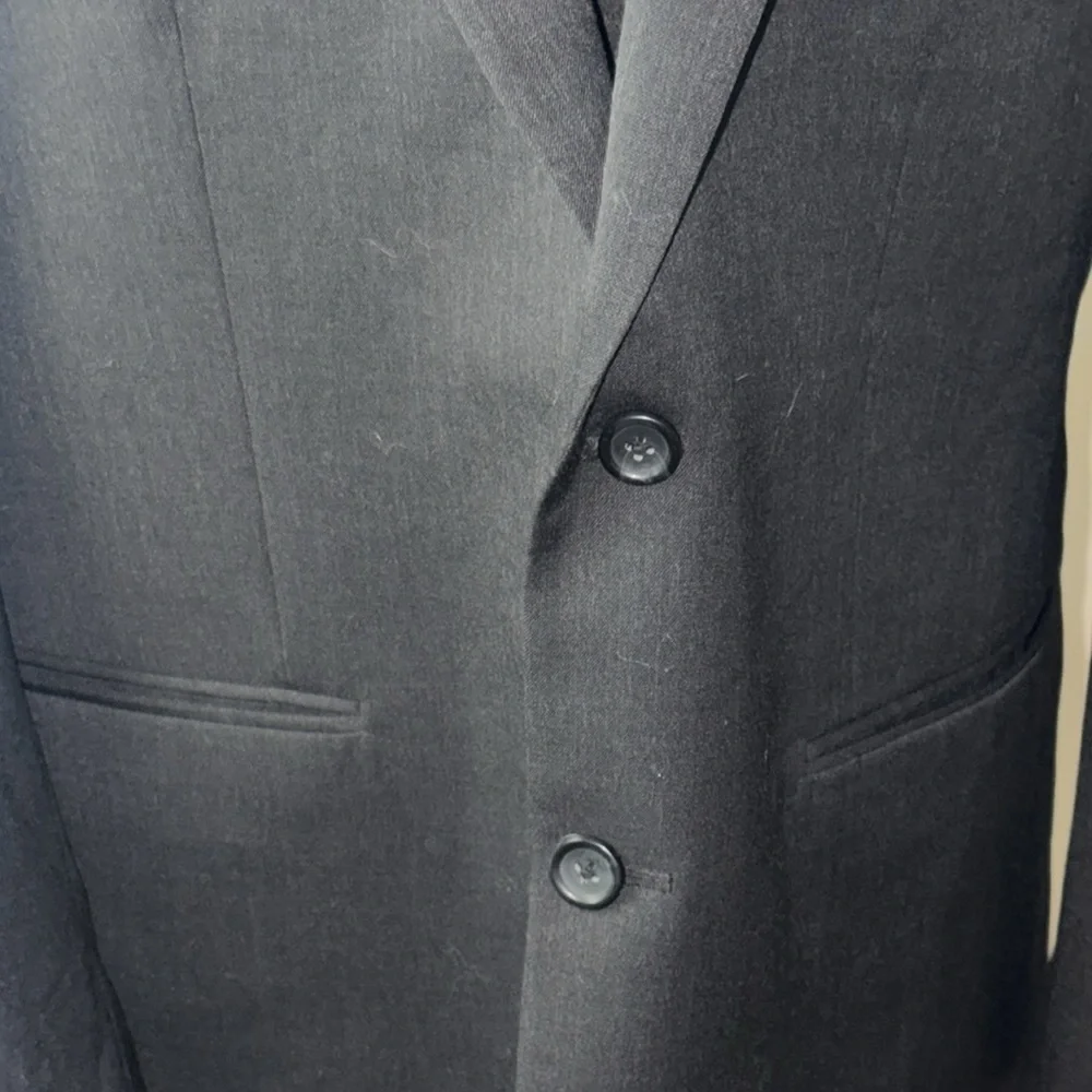 Pronto Uomo Platinum‎ Black 100% wool two button front blazer Sz 44R